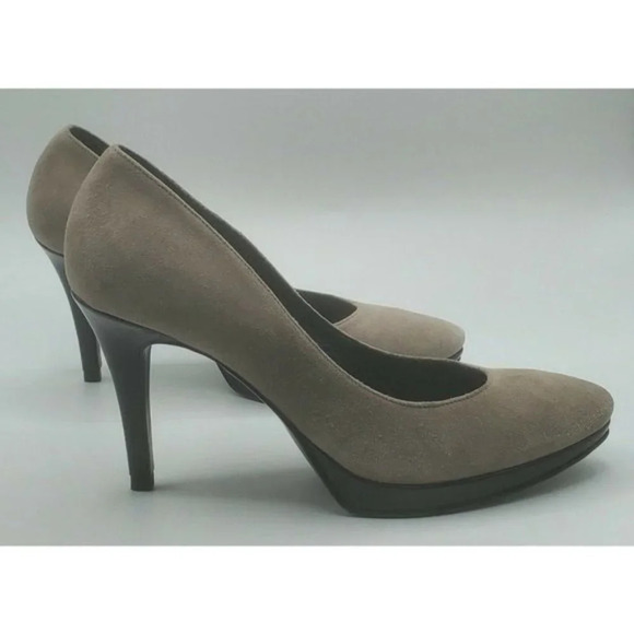 Butter Heels Grey Suede Platform Heels Shoes - Picture 5 of 10